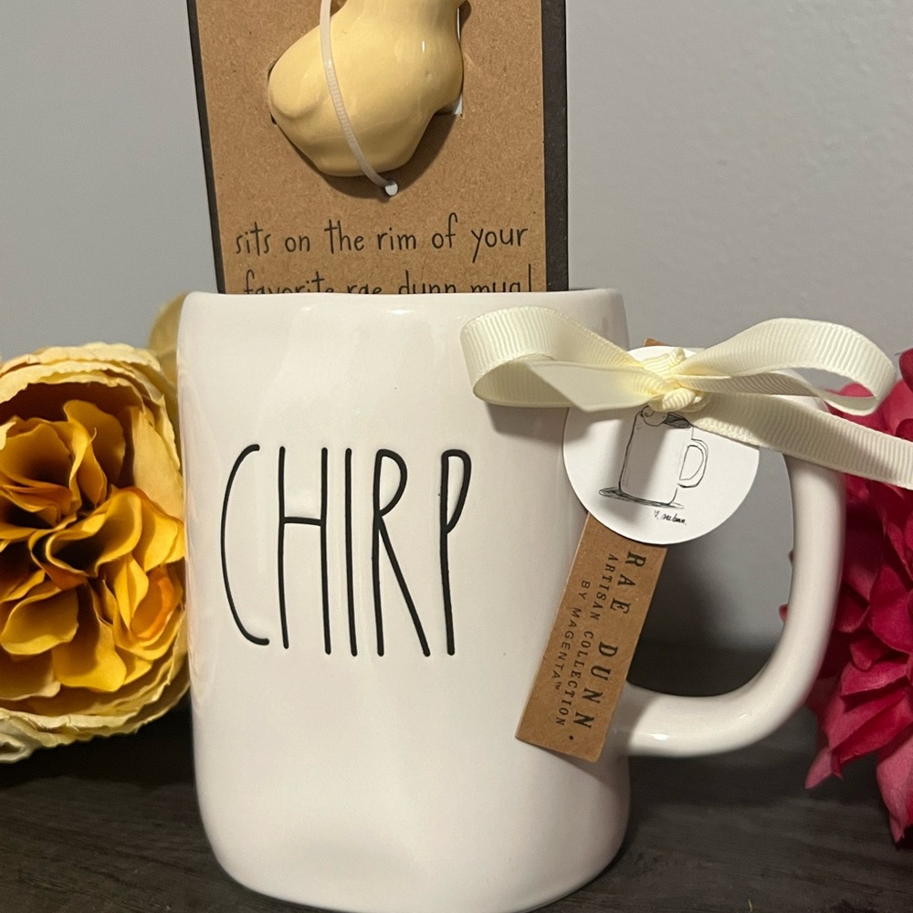 White Mug with Yellow Bird Charm - Picture 4 of 4
